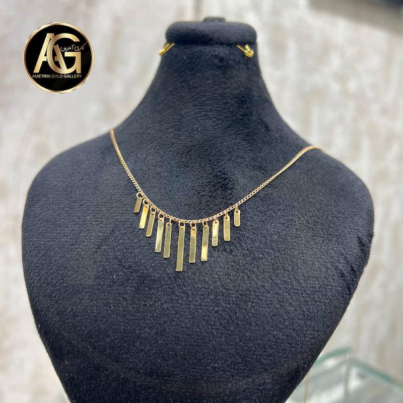گردنبند زنانه طلا ۱۸ عیار گردنبند کارتیه آویزدار گالری آمترین