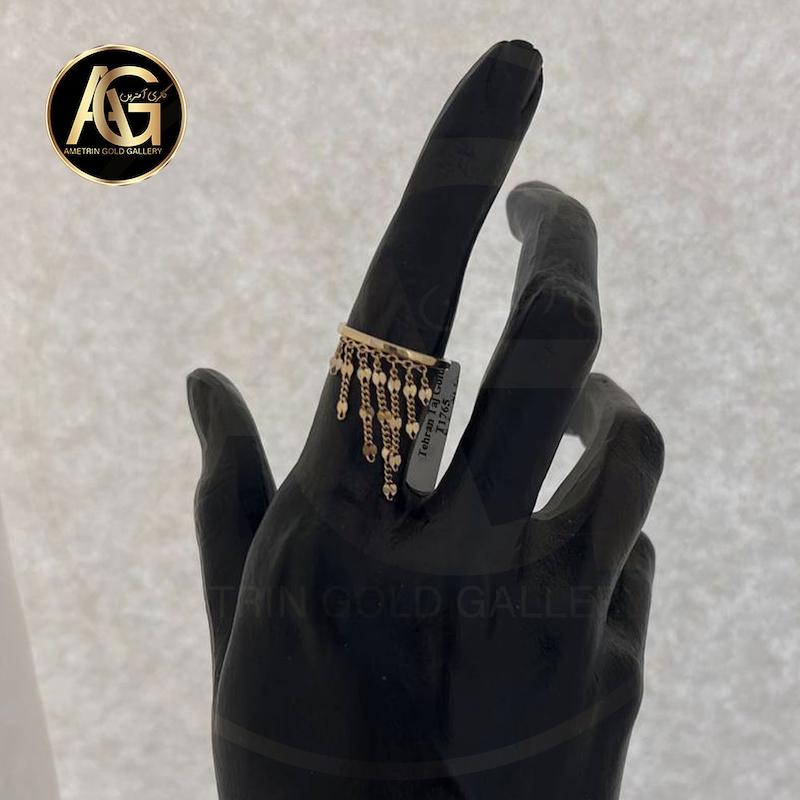 انگشتر زنانه طلا ۱۸ عیار انگشتر شرابه ای گالری آمترین