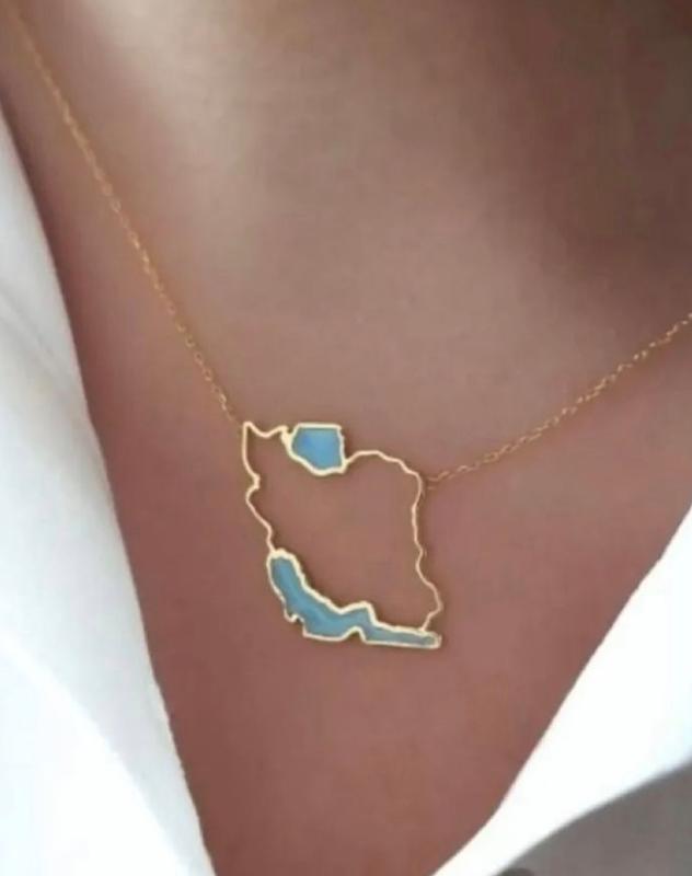 آویز زنانه طلا ۱۸ عیار پلاک ایران Zhofil.gold