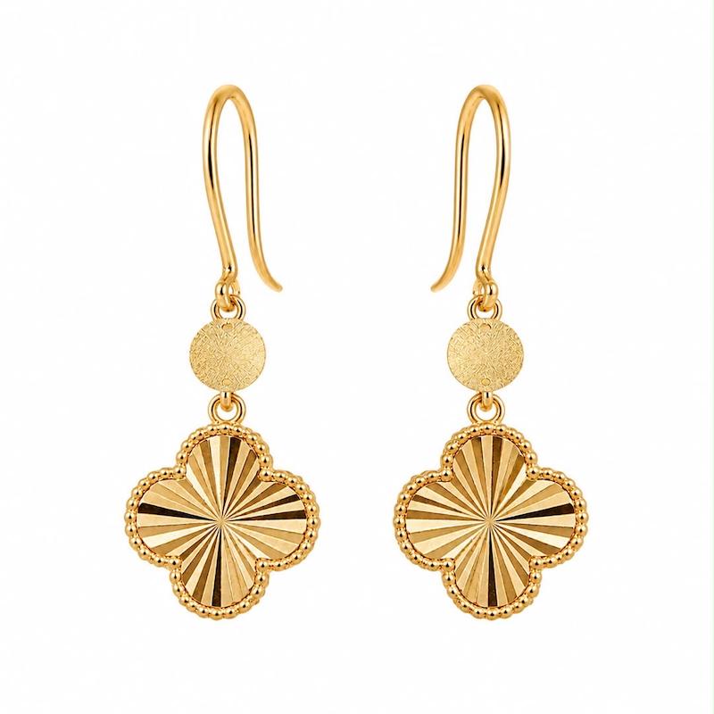 گوشواره زنانه طلا ۱۸ عیار گوشواره ونکلیف گالری طلای تاج