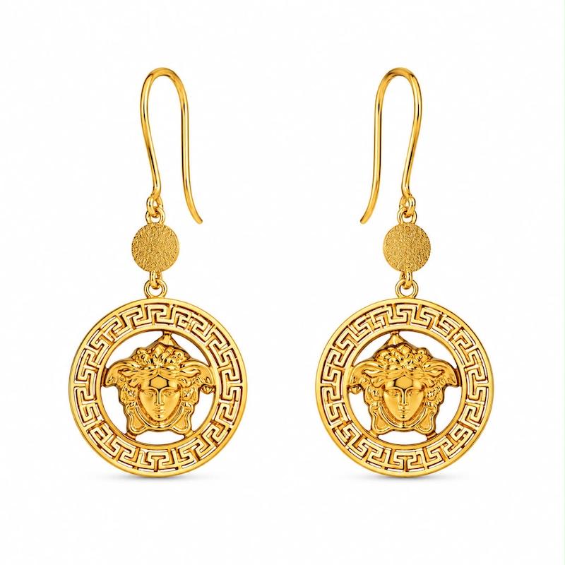 گوشواره زنانه طلا ۱۸ عیار گوشواره ورساچ گالری طلای تاج