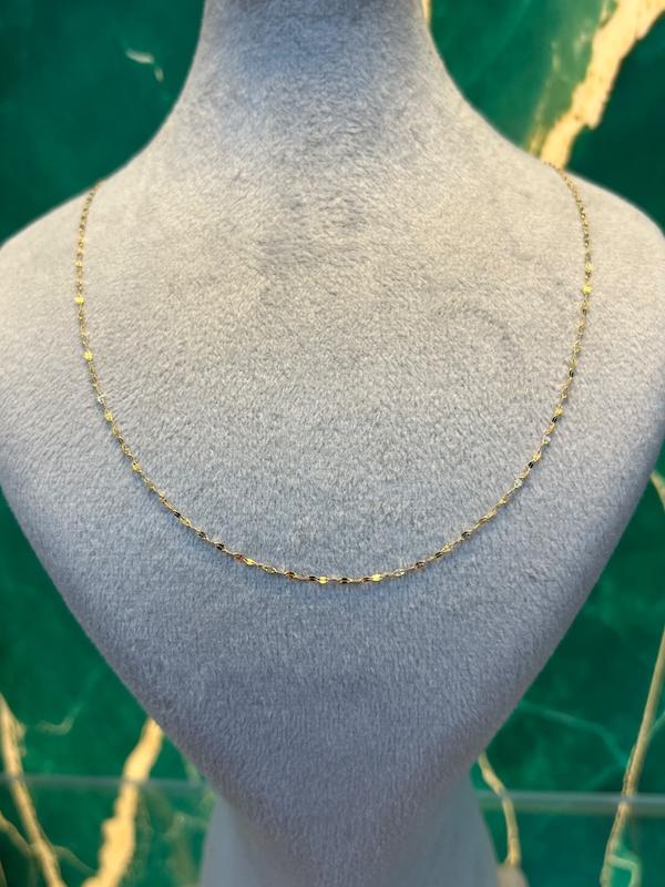 زنجیر زنانه طلا ۱۸ عیار پولکی گالری طلا لیورا