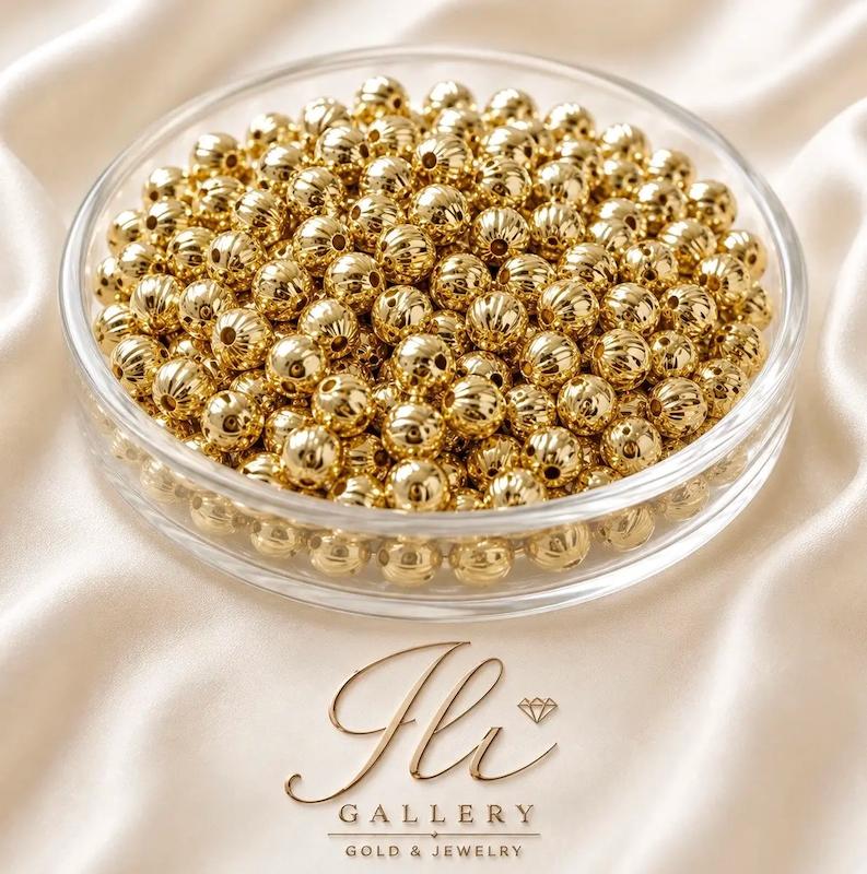  طلا ۱۸ عیار بسته سه عددی گوی طلا (مناسب سرمایه گذاری) ایلی گالری