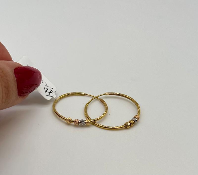 گوشواره زنانه طلا ۱۸ عیار گوشواره حلقه ای البرنادو گالری کیا
