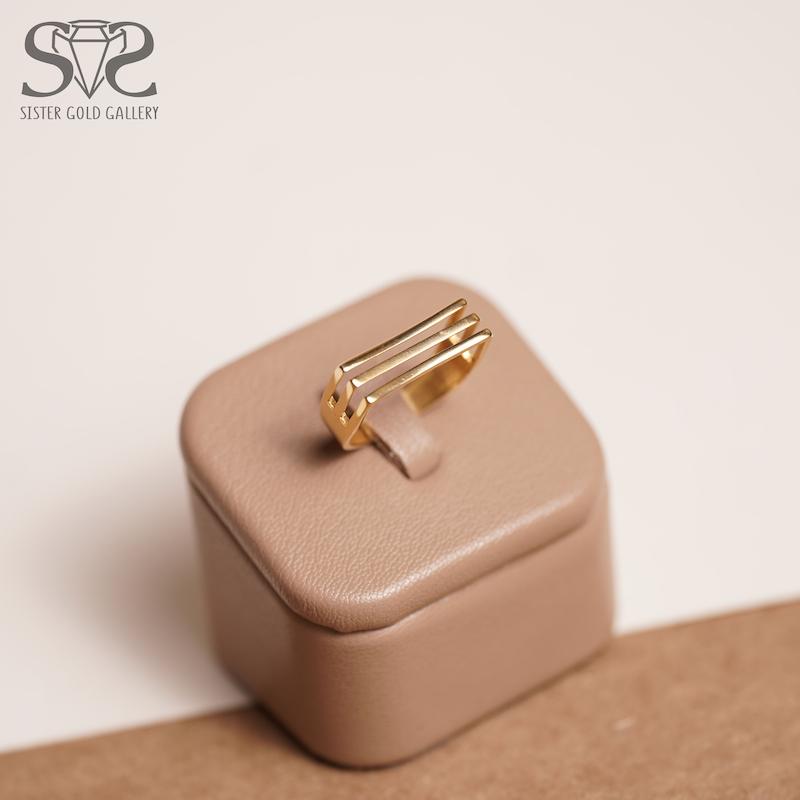 انگشتر زنانه طلا ۱۸ عیار انگشتر طلا سه خط کد s-2235 گالری طلا سیستر