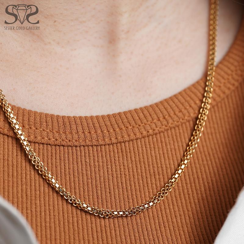 زنجیر زنانه طلا ۱۸ عیار زنجیر طلا بیز مارک کد s-386 گالری طلا سیستر