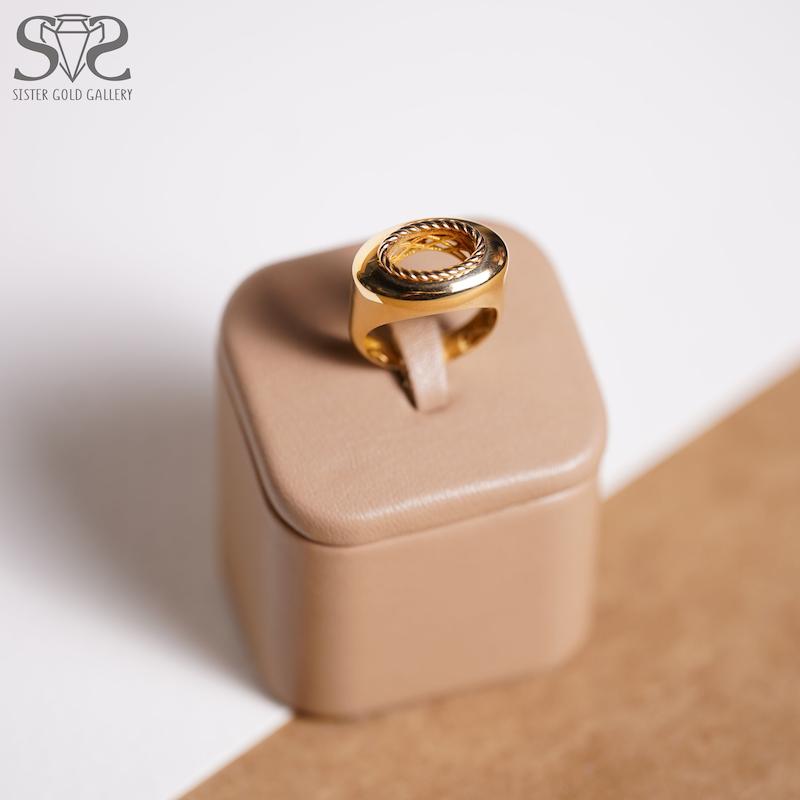 انگشتر زنانه طلا ۱۸ عیار انگشتر طلا بیضی پیچ کد s-2134 گالری طلا سیستر