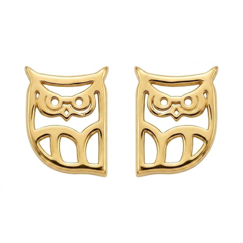 گوشواره بچگانه طلا ۱۸ عیار مدل جغد دلفین گلد گالری