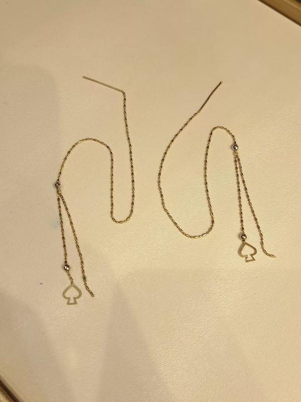 گوشواره زنانه طلا ۱۸ عیار بخیه ای آبکاری شده (بدون اجرت)مناسب سرمایه‌گذاری گالری انارکی