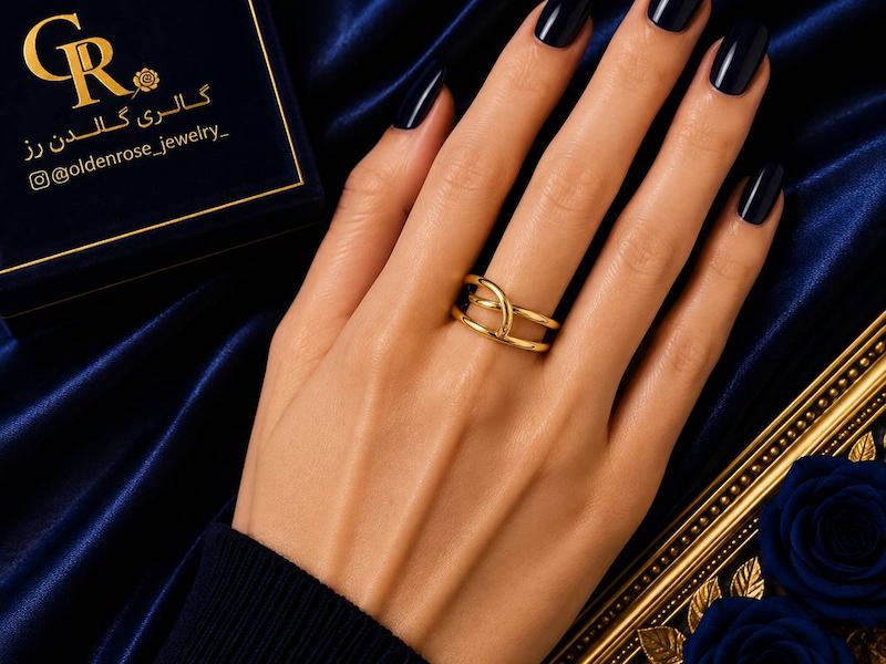 انگشتر زنانه طلا ۱۸ عیار روبرتو گالری گلدن رز