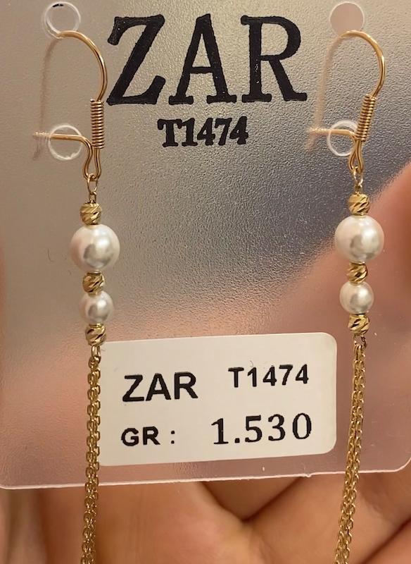 گوشواره زنانه طلا ۱۸ عیار گوشواره مروارید 1.530 گرم گالری یونیکا