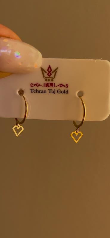 گوشواره زنانه طلا ۱۸ عیار گوشواره آویزدار قلب مینیمال هانا گلد