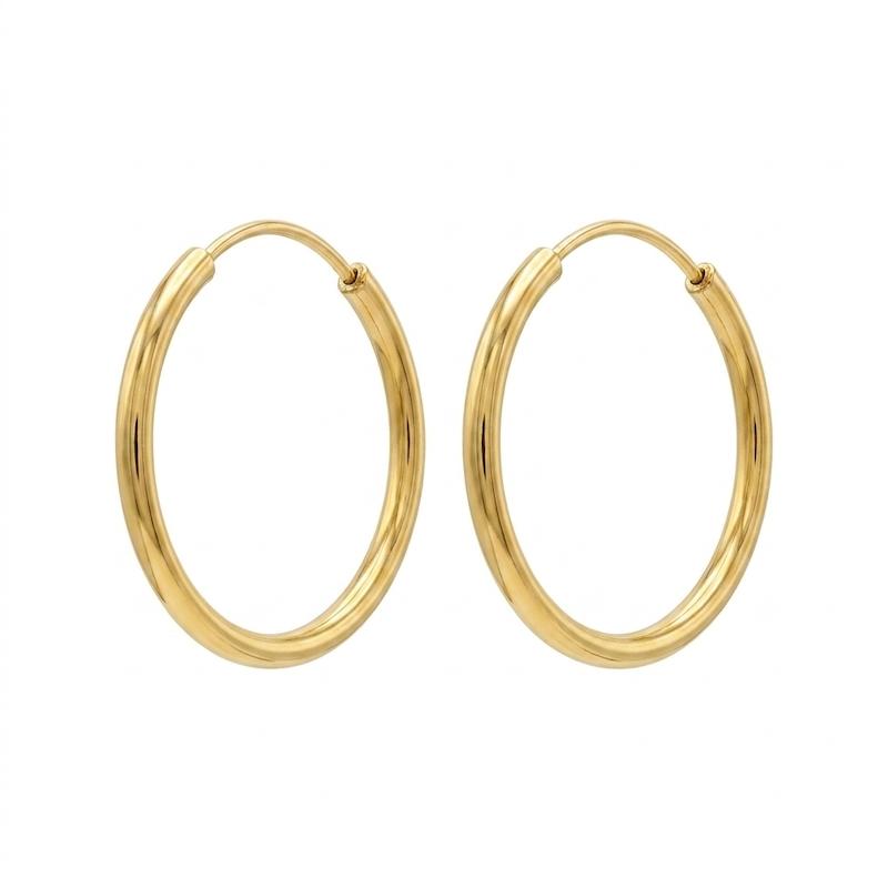 گوشواره زنانه طلا ۱۸ عیار گوشواره حلقه ساده گالری کاژه گلد