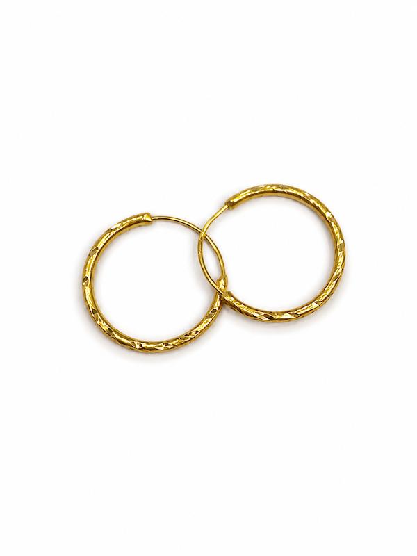 گوشواره زنانه طلا ۱۸ عیار حلقه ای قطر یک و نیم سانت گالری طلای حِس