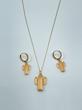 زنانه نیم ست طلا ۱۸ عیار کاکتوس مات با زنجیر ۴۵ سانت گالری طلا شکرانه
