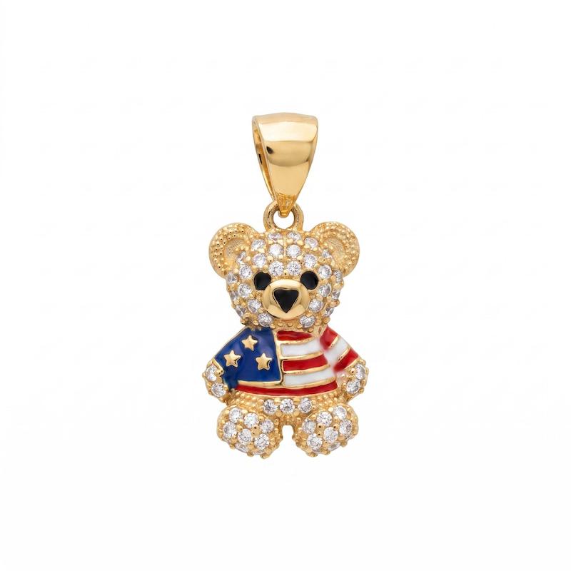 آویز بچگانه طلا ۱۸ عیار خرس تدی teddy (سنگ کسر) گالری طلا شکرانه