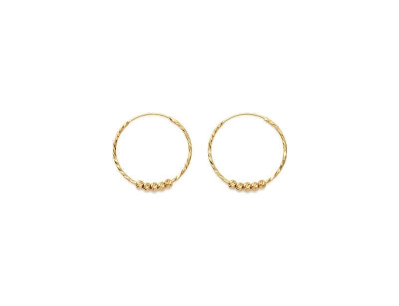 گوشواره زنانه طلا ۱۸ عیار E179 حلقه ای تراش ۵ البرنارد آهوریس