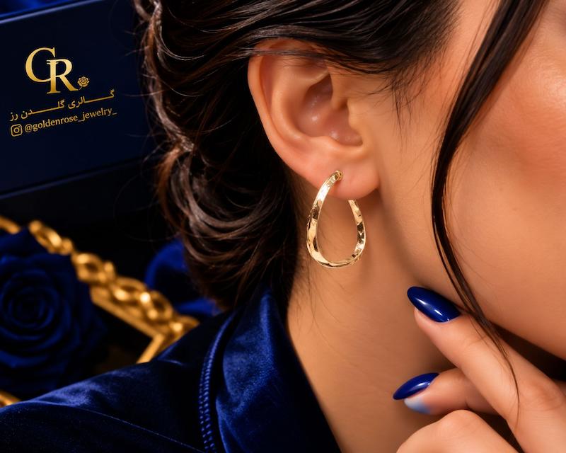 گوشواره زنانه طلا ۱۸ عیار ویانا گالری گلدن رز