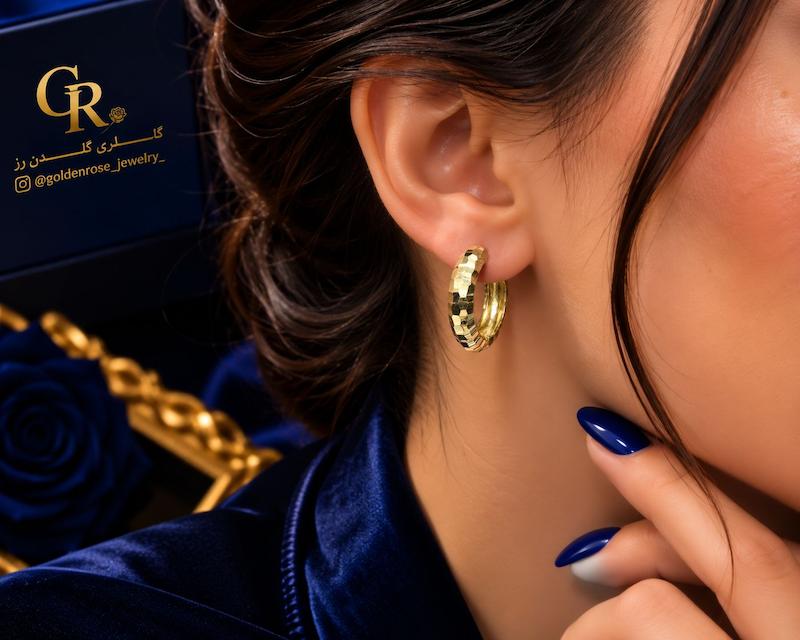 گوشواره زنانه طلا ۱۸ عیار اکسترا گالری گلدن رز