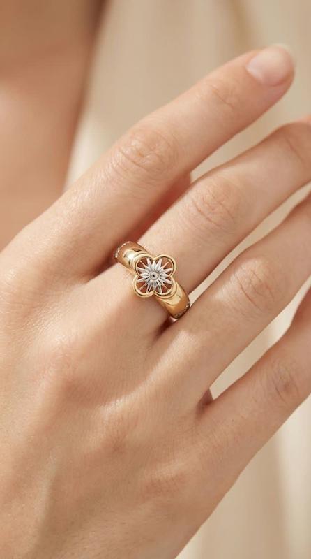 انگشتر زنانه طلا ۱۸ عیار انگشتر ونکلیف تراش گالری طلای حسینی کیا