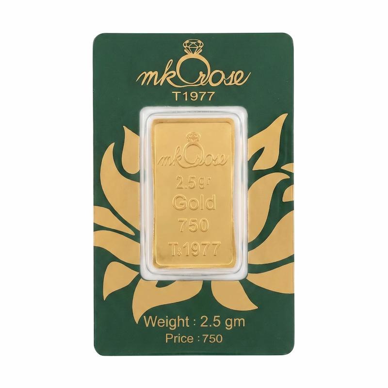 شمش طلا ۱۸ عیار شمش 2.5 گرم عیار 750 دقیق زر گلد