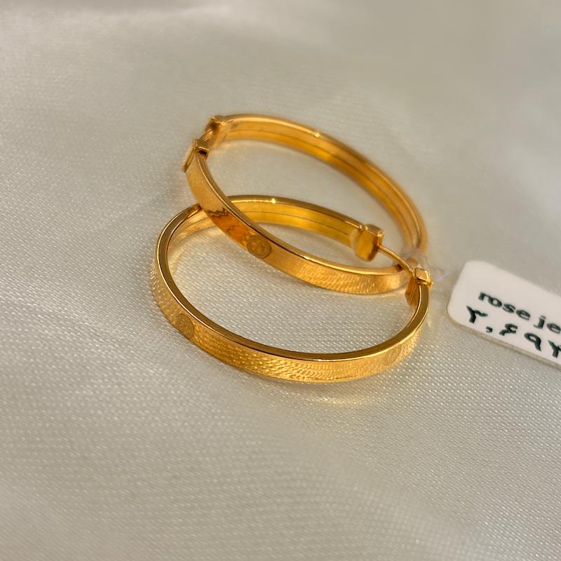 گوشواره طلا ۱۸ عیار گوشواره حلقه ای کارتیه (کم اجرت) گالری طلای رز