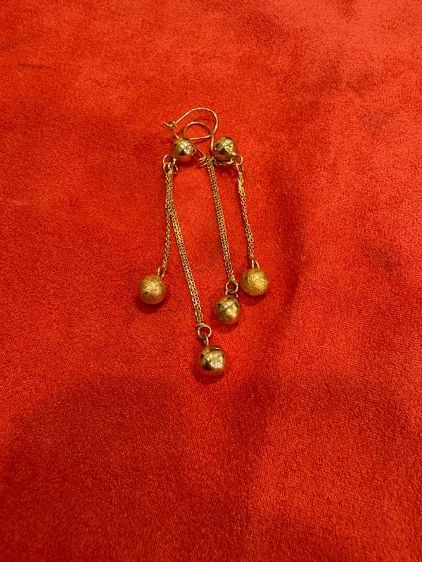 گوشواره زنانه طلا ۱۸ عیار گوشواره توپکی بدون اجرت طلای حسامی