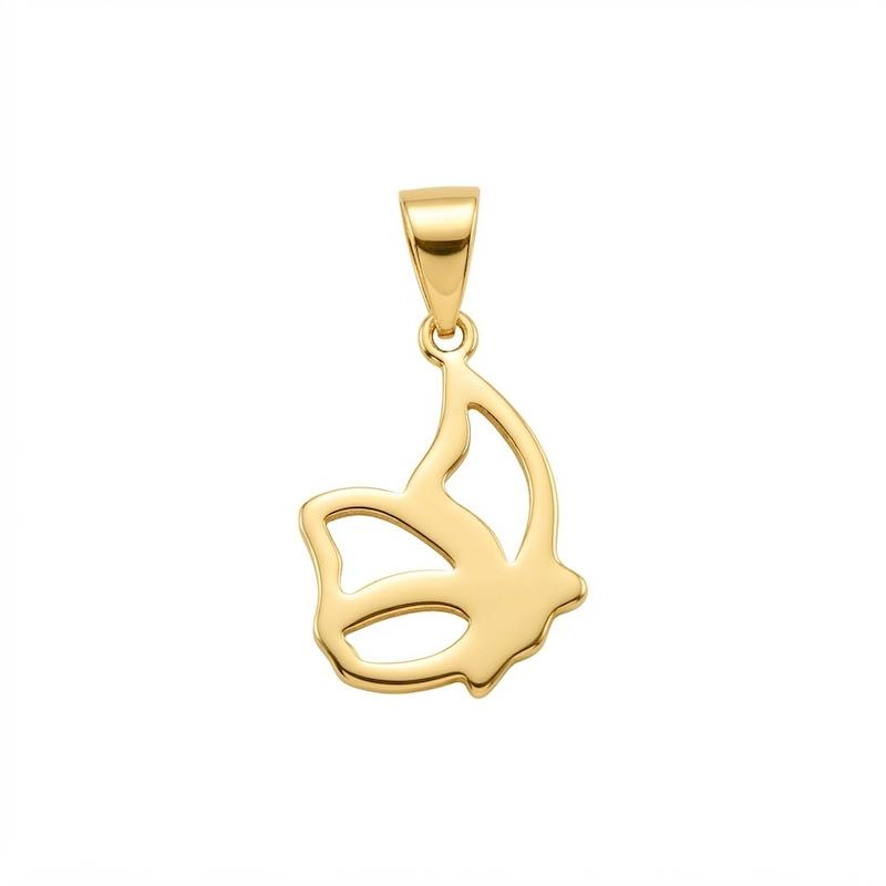 آویز زنانه طلا ۱۸ عیار آویز پروانه (بدون زنجیر) گالری طلا زمریا