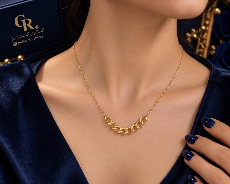 گردنبند زنانه طلا ۱۸ عیار کارتیر (بدون اجرت) گالری گلدن رز
