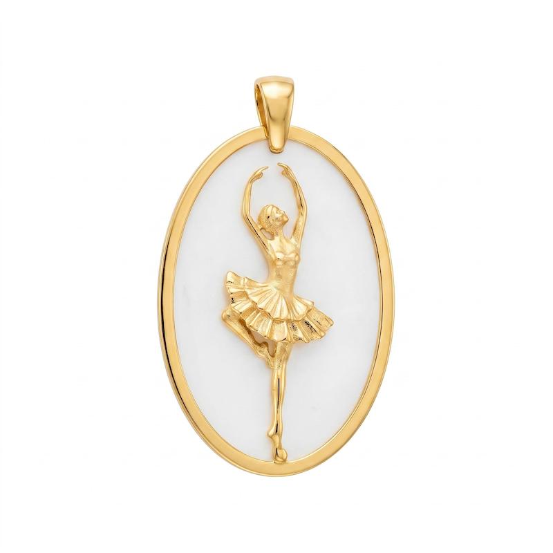 آویز طلا ۱۸ عیار قاب طلا رقص باله نمادار کم اجرت گالری یادمان
