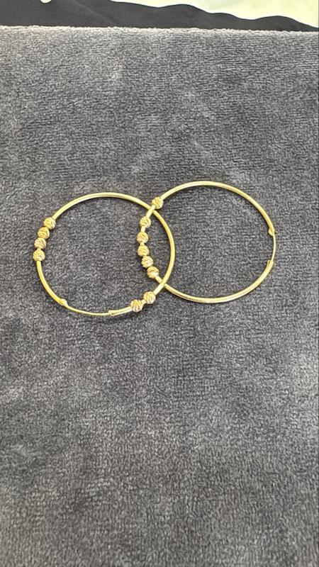 گوشواره طلا ۱۸ عیار گوشواره حلقه ای البرنادو بدون اجرت طلای حسامی