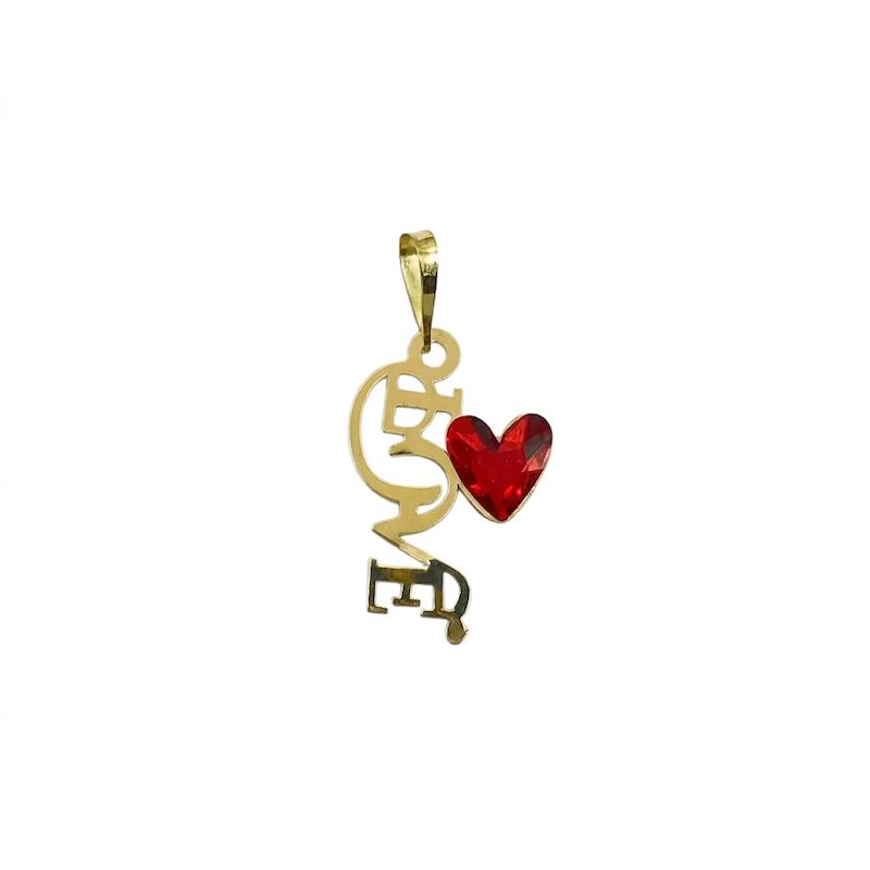 آویز طلا ۱۸ عیار love وزن سنگ کسر گالری سها