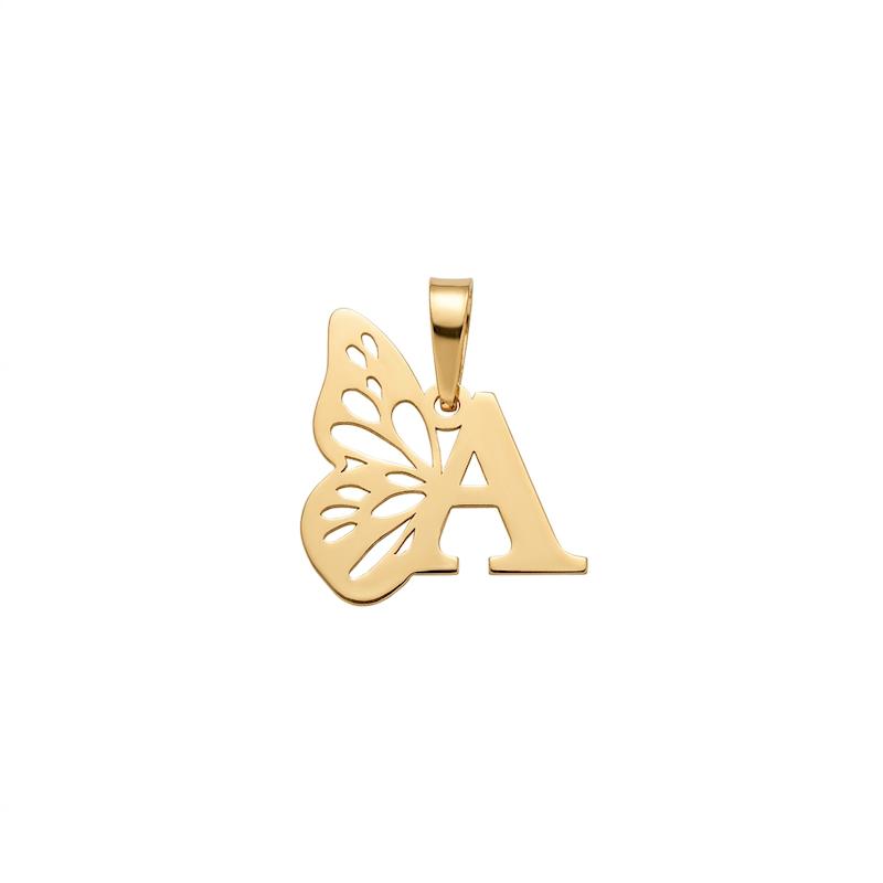 آویز طلا ۱۸ عیار حرفA پروانه ای گالری سها