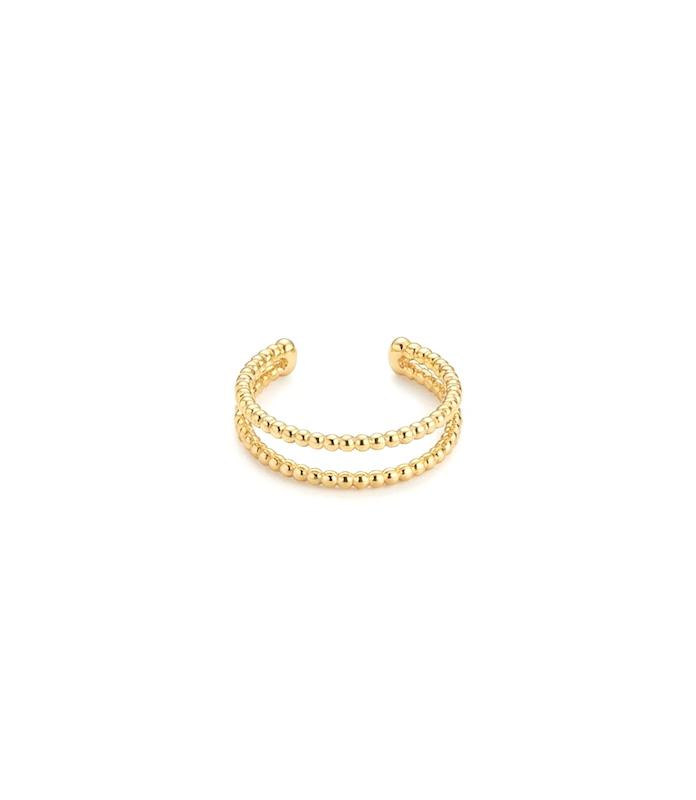 انگشتر زنانه طلا ۱۸ عیار R222 دولاین نقطه ای آهوریس
