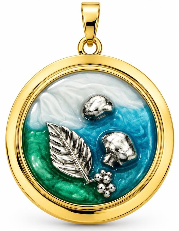 آویز طلا ۱۸ عیار قاب ابرنگی طبیعت ( وزن سنگ کسر ) گالری سها