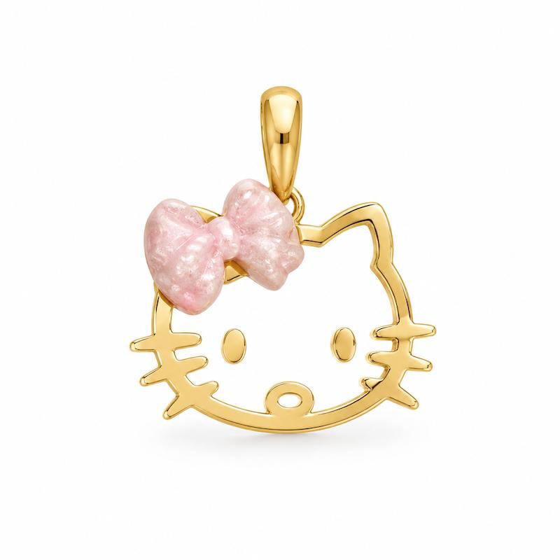 آویز طلا ۱۸ عیار کیتی وزن سنگ کسر گالری سها