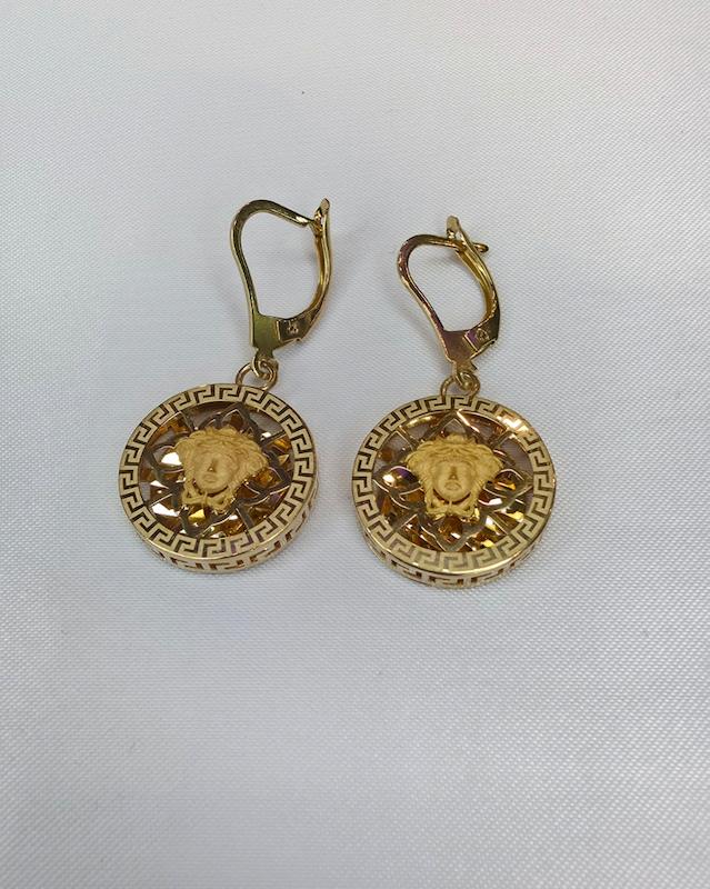 گوشواره زنانه طلا ۱۸ عیار گوشواره ورساچ لوکس گالری طلای عزیز