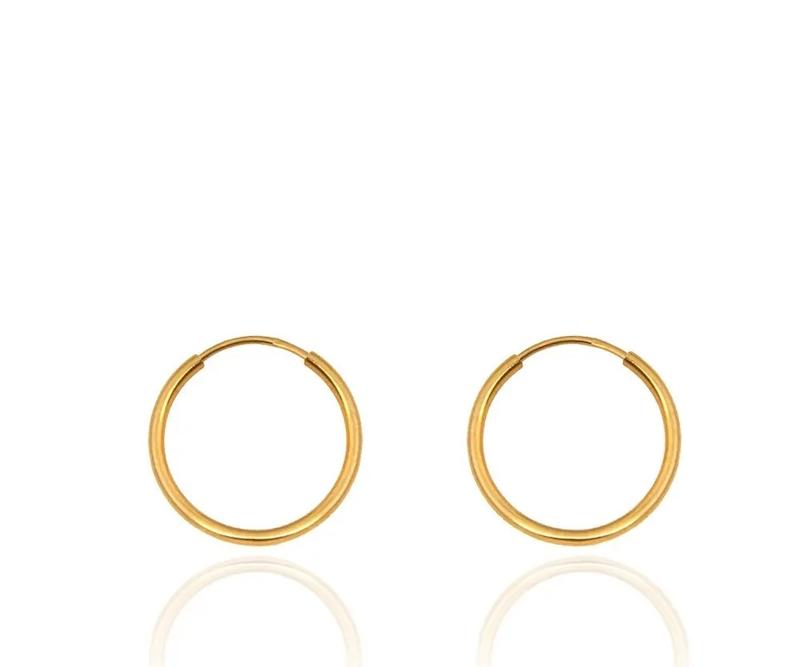 گوشواره زنانه طلا ۱۸ عیار گوشواره حلقه ای پروفیلی گالری نوبل
