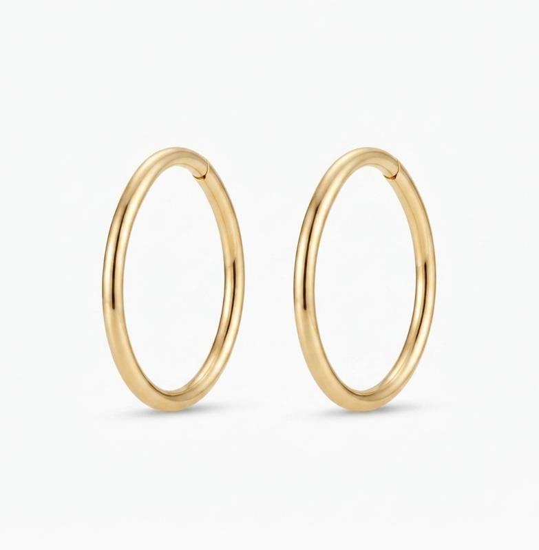 گوشواره طلا ۱۸ عیار گوشواره حلقه ای گالری بابل طلا