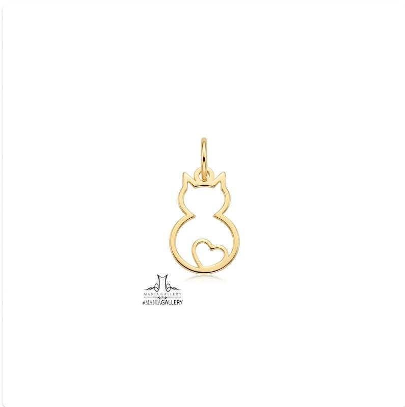 آویز زنانه طلا ۱۸ عیار کادویی طرح گربه گالری مانيا