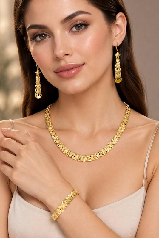 زنانه ست طلا ۱۸ عیار پولکی گالری طلا و جواهر ایران