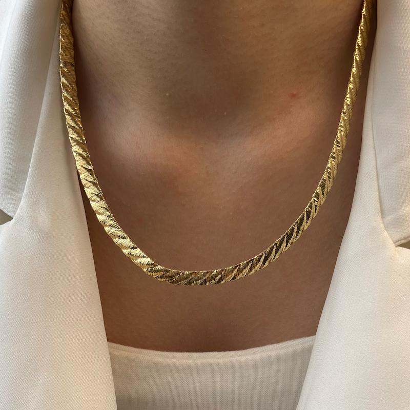 زنجیر طلا ۱۸ عیار داوین موجدار 6 میل 45 سانت مندی گلد