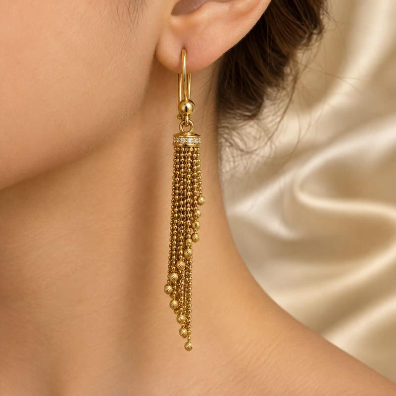گوشواره زنانه طلا ۱۸ عیار گوشواره لوکس گالری طلای حسینی کیا