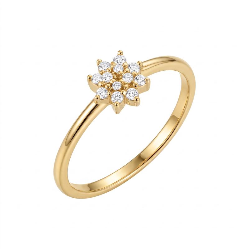انگشتر زنانه طلا ۱۸ عیار SNOWFLAKE RING گالری اسدی