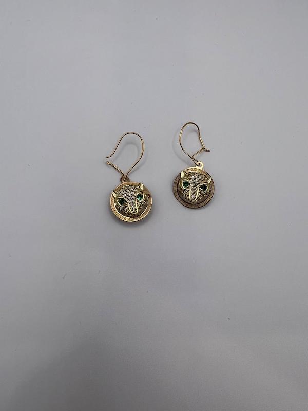 گوشواره زنانه طلا ۱۸ عیار گوشواره پنتر گالری طلای آویز زر