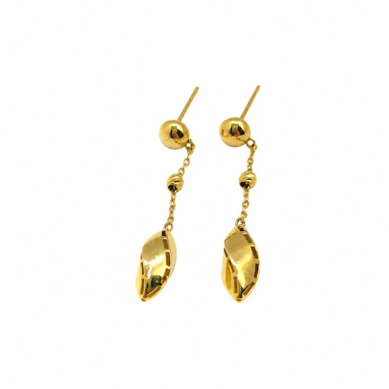 گوشواره زنانه طلا ۱۸ عیار گوشواره برگ البرنادو گالری طلای آدو