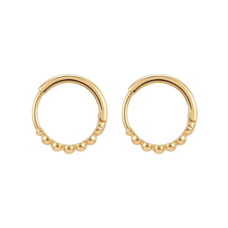 گوشواره بچگانه طلا ۱۸ عیار گوشواره حلقه ای گوی زنانه بچگانه گالری طلای تدریسی