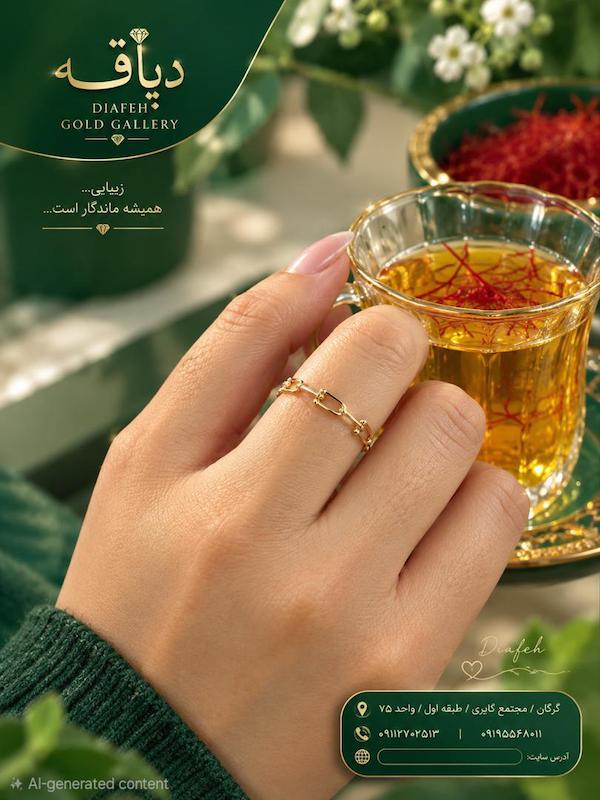 انگشتر زنانه طلا ۱۸ عیار تیفانی گالری طلای دیافه