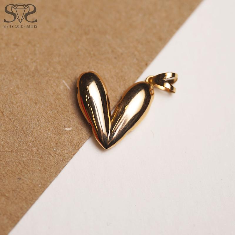 آویز زنانه طلا ۱۸ عیار پلاک طلا قلب هلیومی کد s-2750 گالری طلا سیستر
