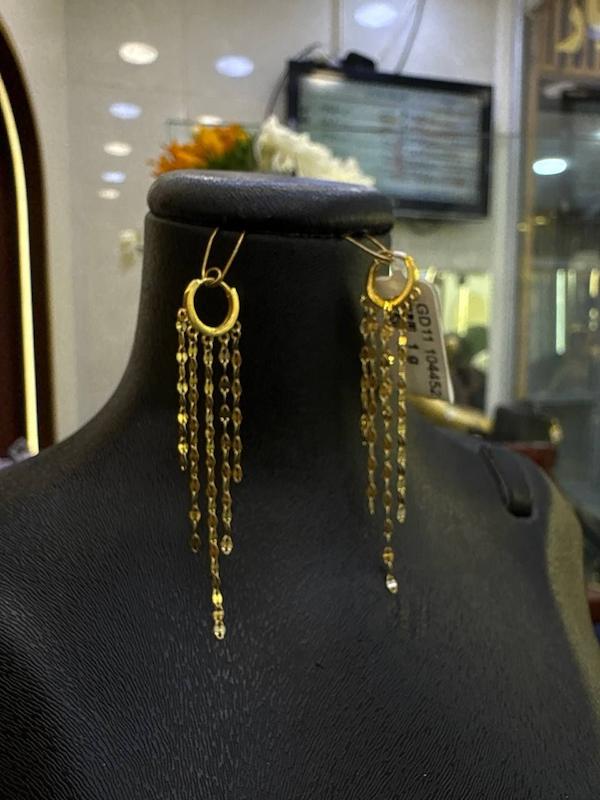 گوشواره طلا ۱۸ عیار ریزشی خلیجی گالری فاطیما
